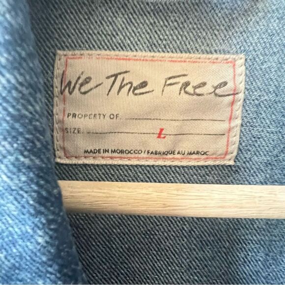 Free People x REVOLVE Womens Knotted Oversized Denim Jacket Size Large - Picture 5 of 8